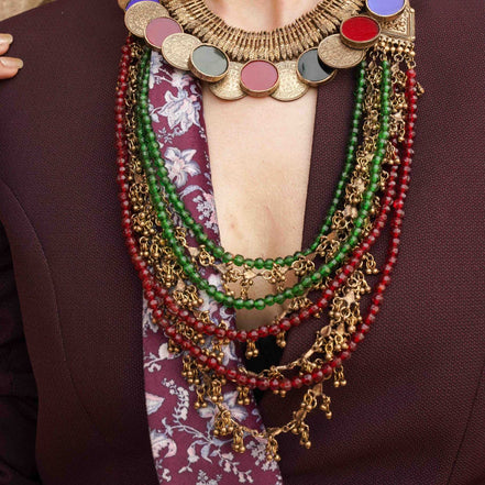 Paisa Choker with Glasswork Necklace image 2