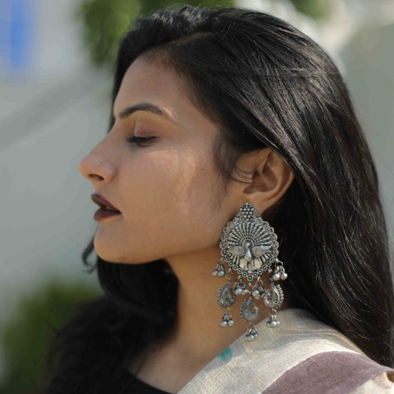 Oversized Peacock Earrings