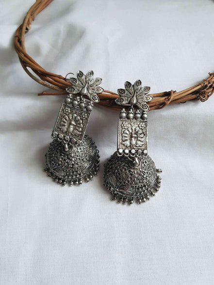 Oversized Peacock Jhumkhas