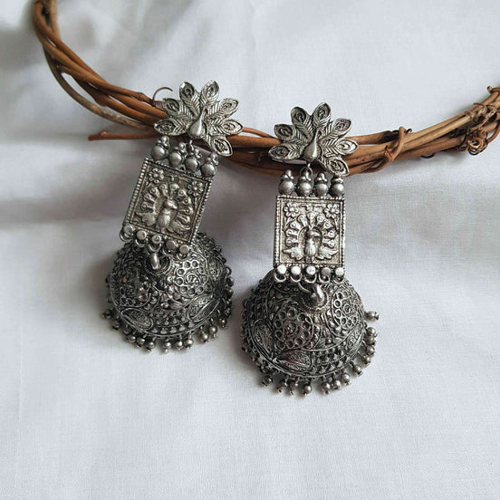Oversized Peacock Jhumkhas