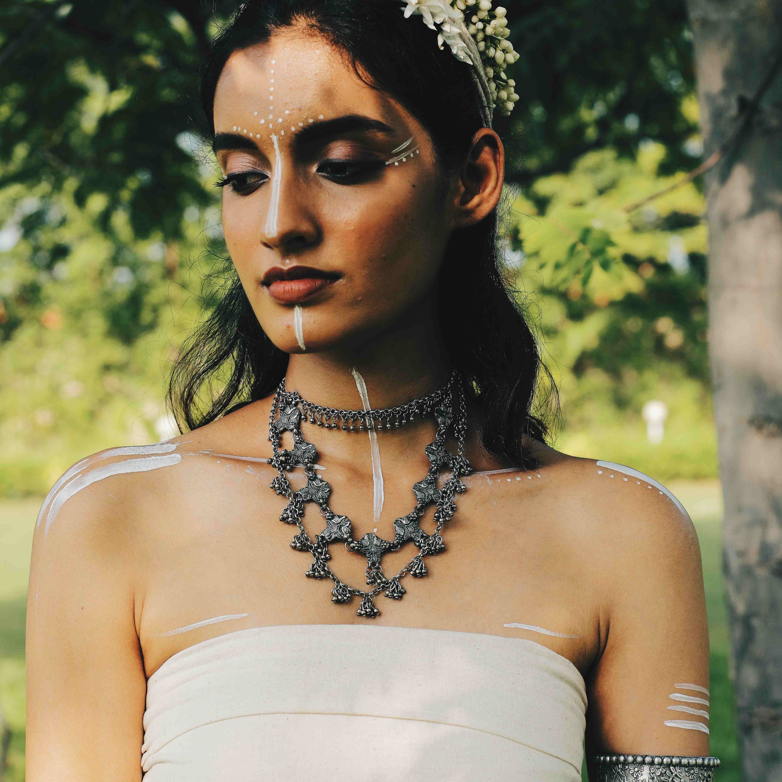 White Peacock Necklace
