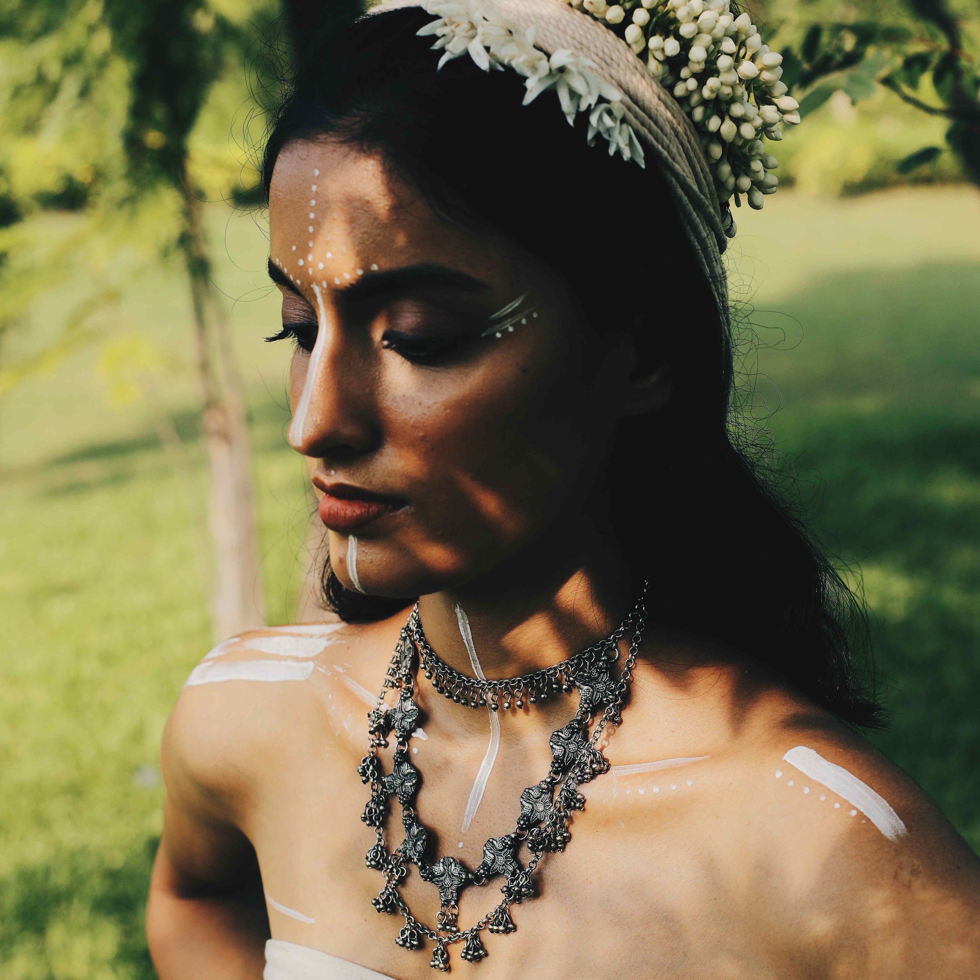 White Peacock Necklace