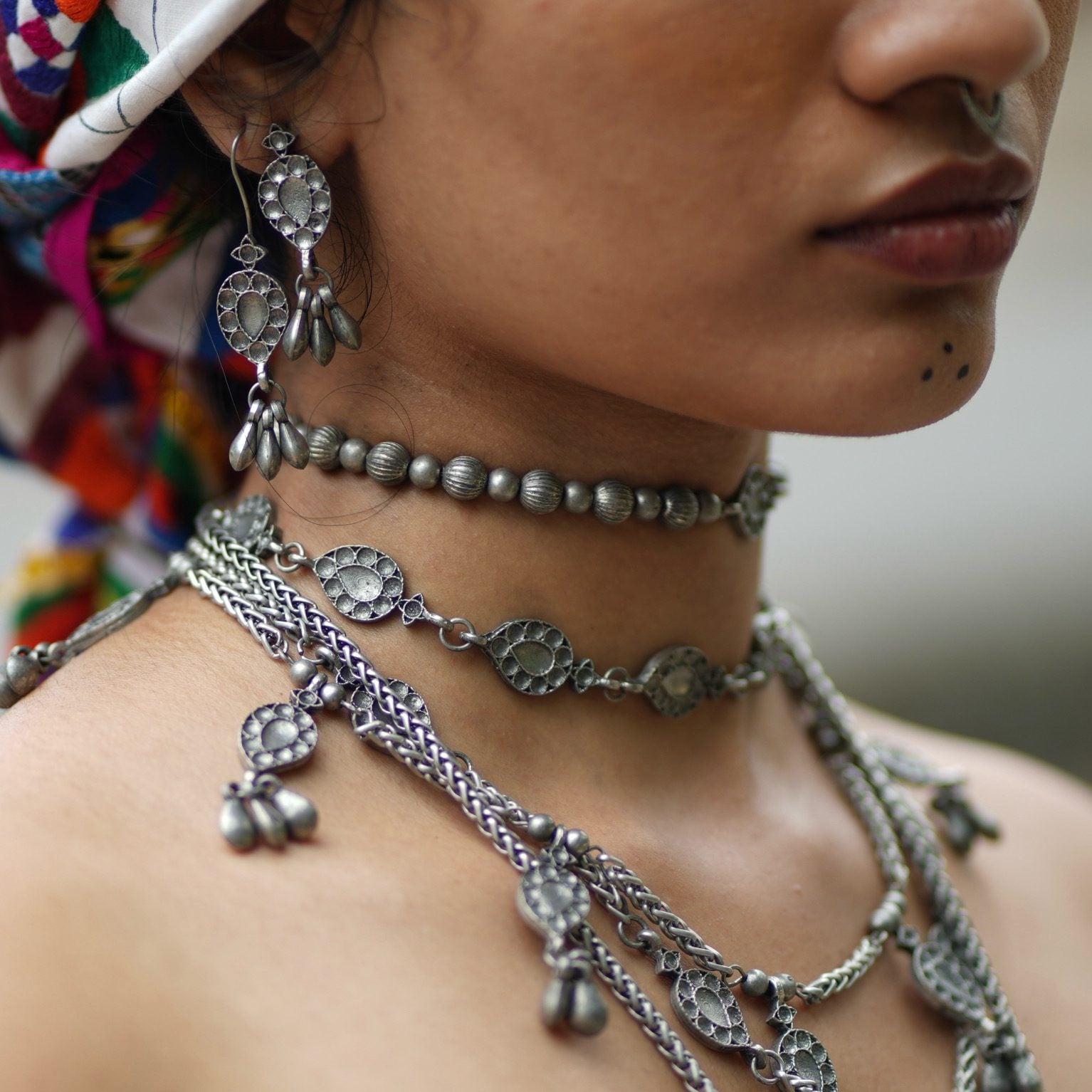 Latika Hoop Hanging Earrings