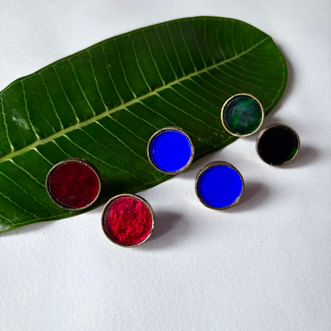 Glass Circle Studs image 0