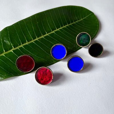 Glass Circle Studs image 0