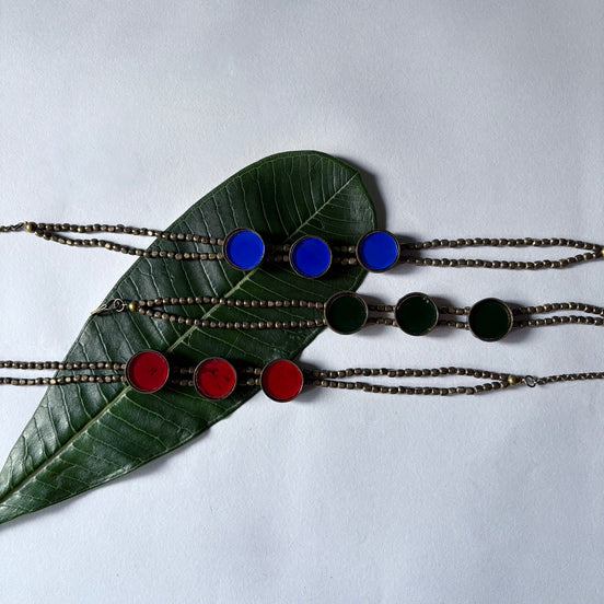 Aztec Glass Bead Choker Necklace image 0