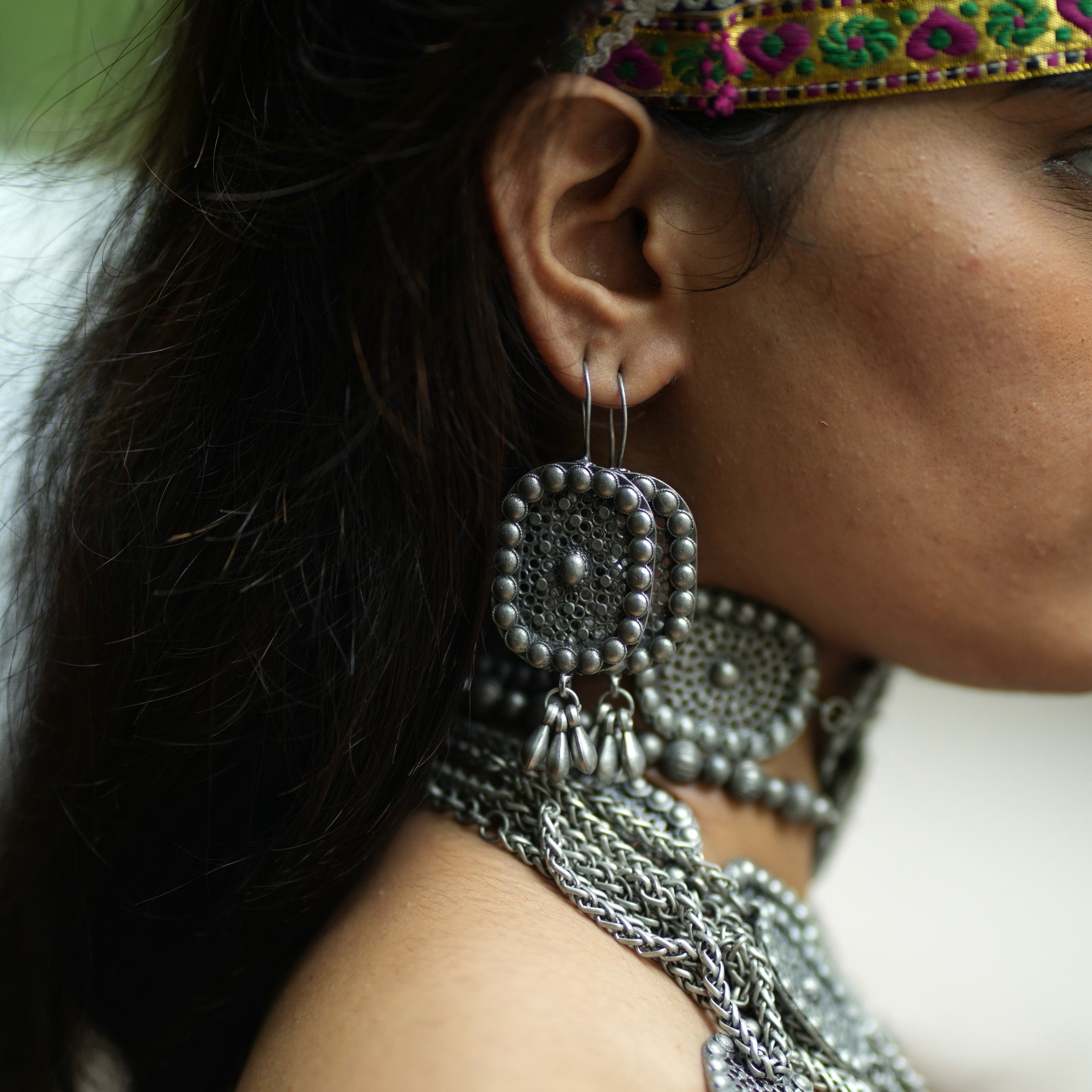 Jalakriti Hoop Hanging Earrings