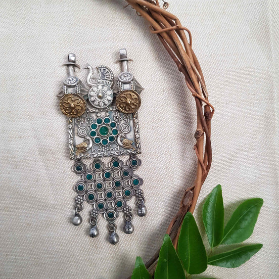 stone peacock pendant image 0