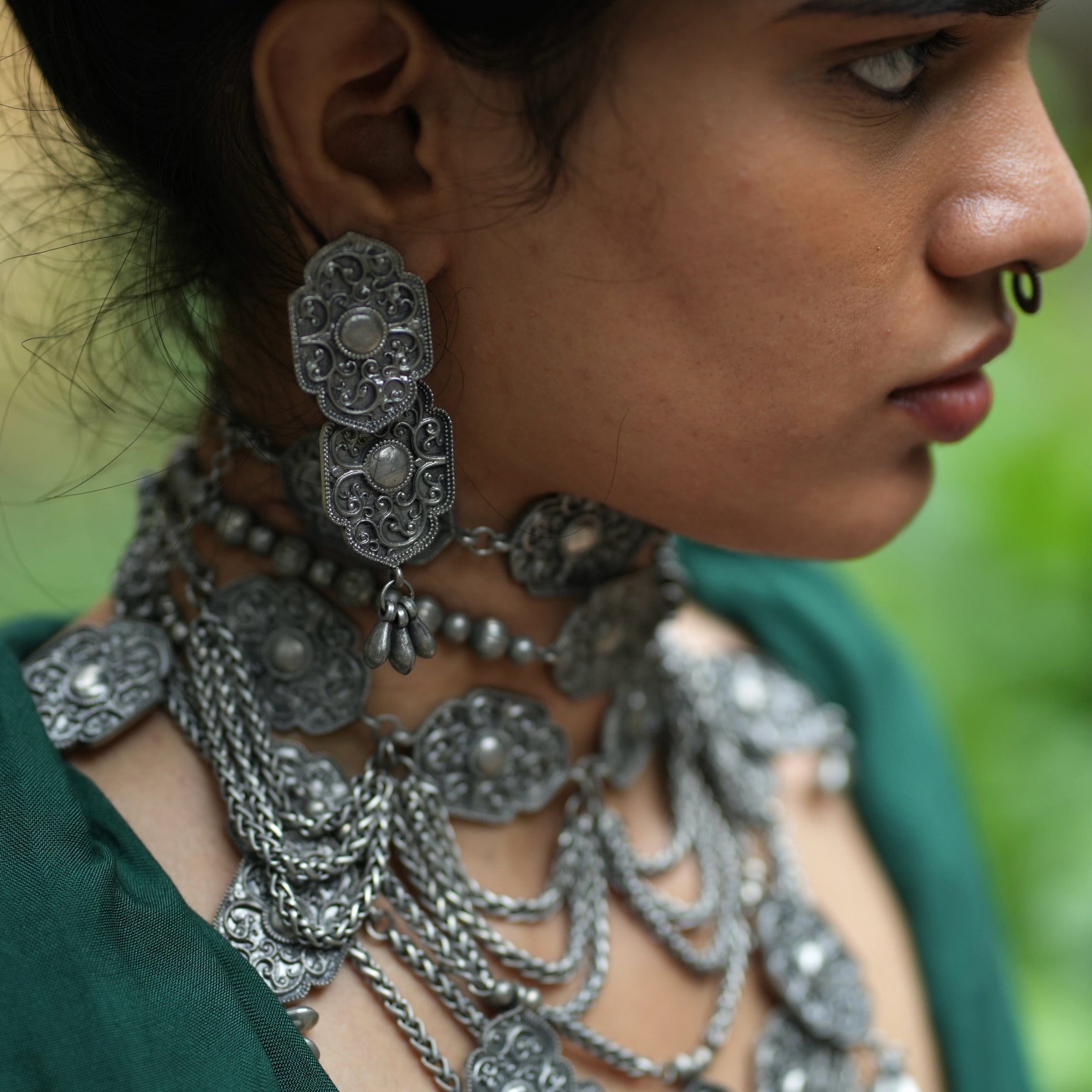 Rekha Hoop Hanging Earrings