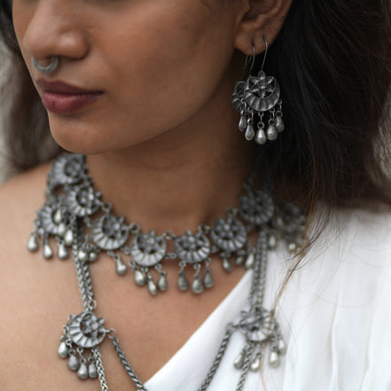 Chandrapushpa Hoop Hanging Earrings