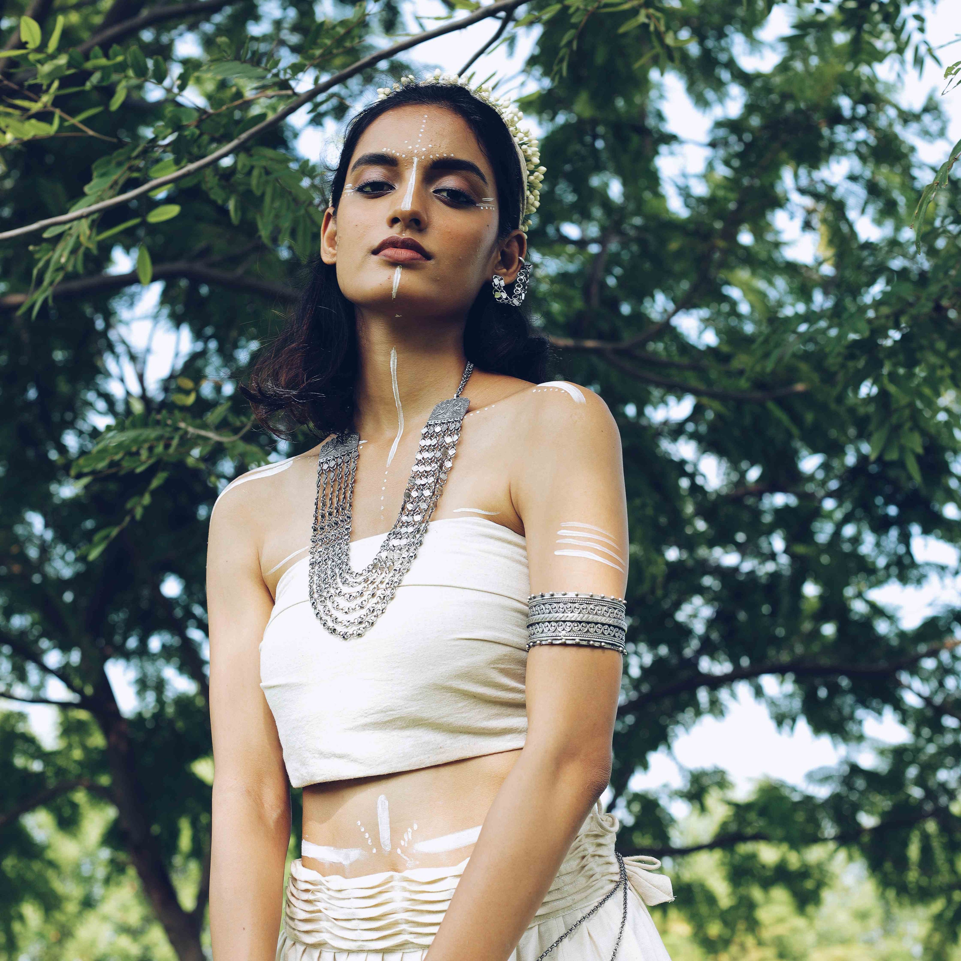 Silver Diamond Layered Necklace