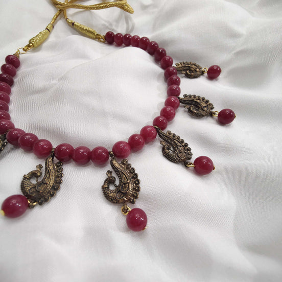 Peacock Hanging Stone Necklace image 1