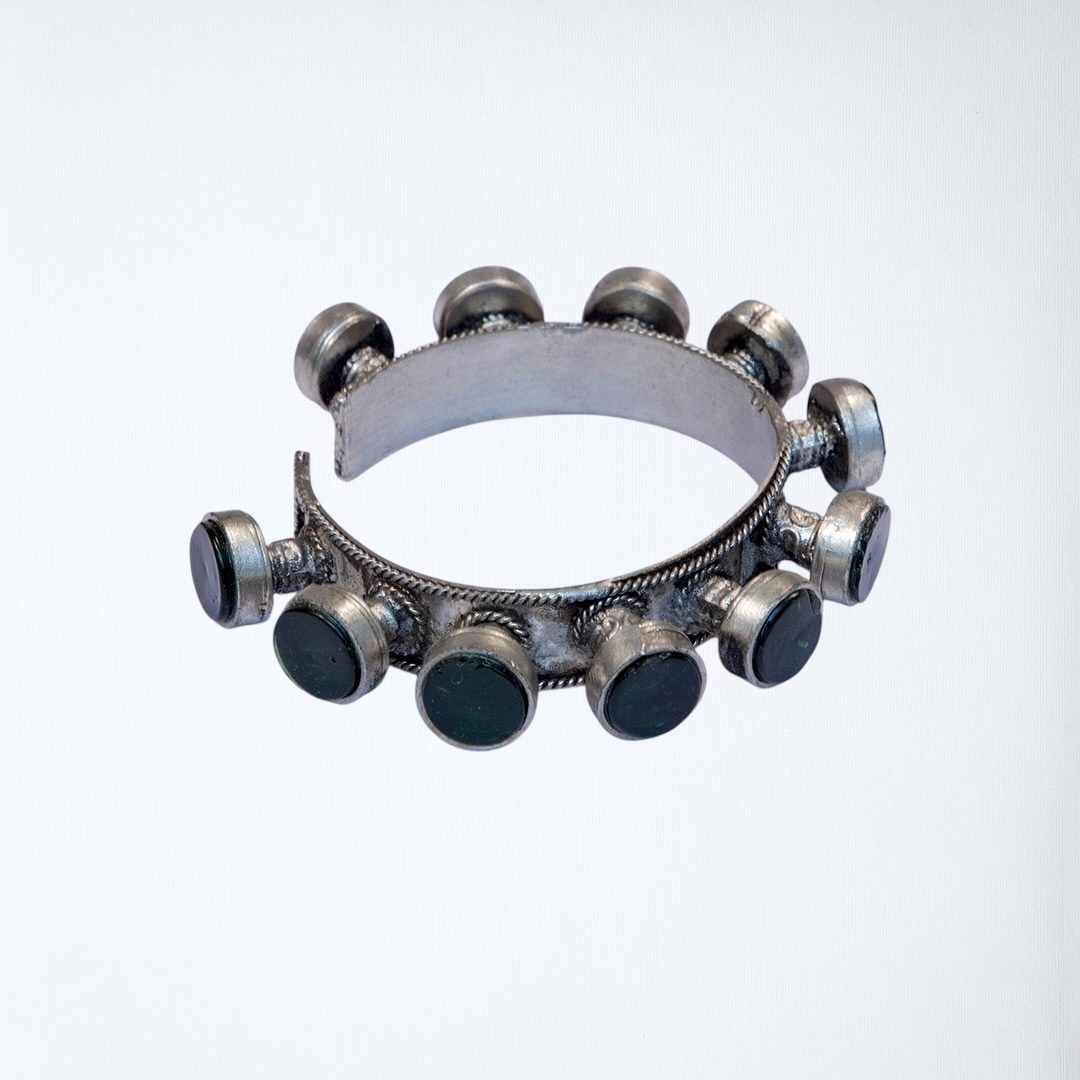 Glass Drop Embossed Cuff Bracelet image 1