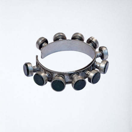 Glass Drop Embossed Cuff Bracelet image 1