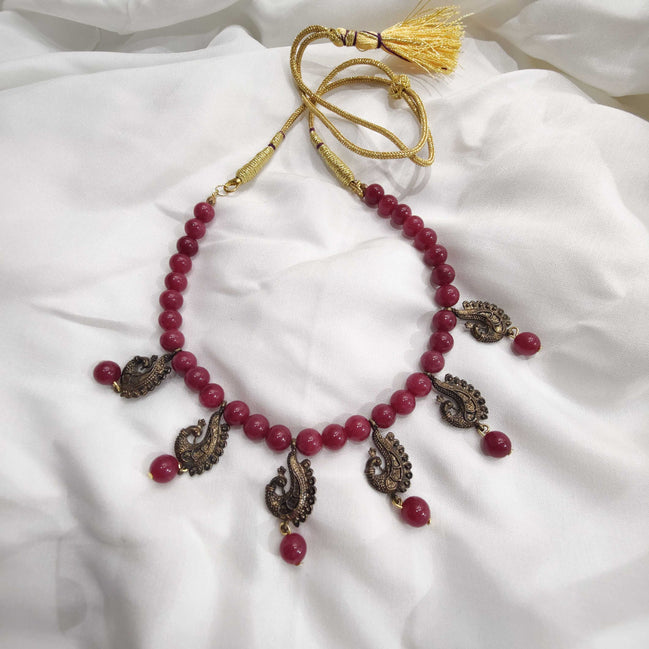 Peacock Hanging Stone Necklace image 0