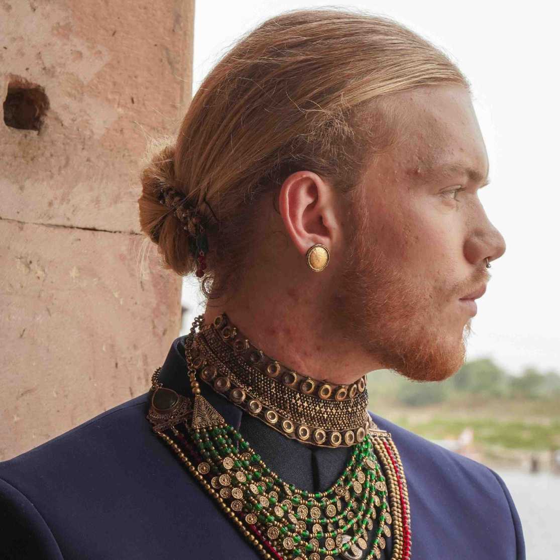 Gold Studded Collar Necklace image 1