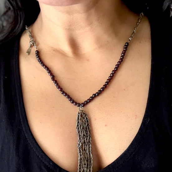 Vintage Tassel Bead Necklace