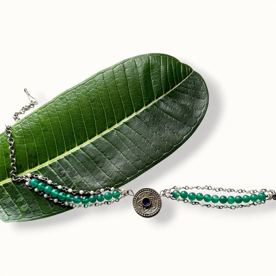 Vintage Button Bead Choker Necklace