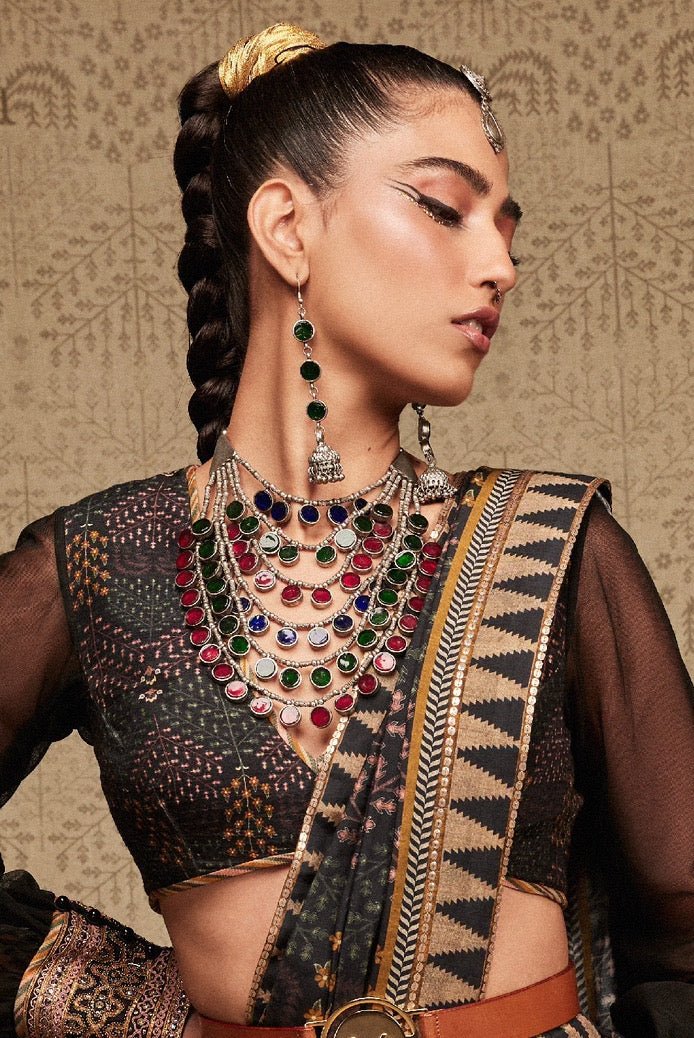 Glass Drop Jhumkha Earrings
