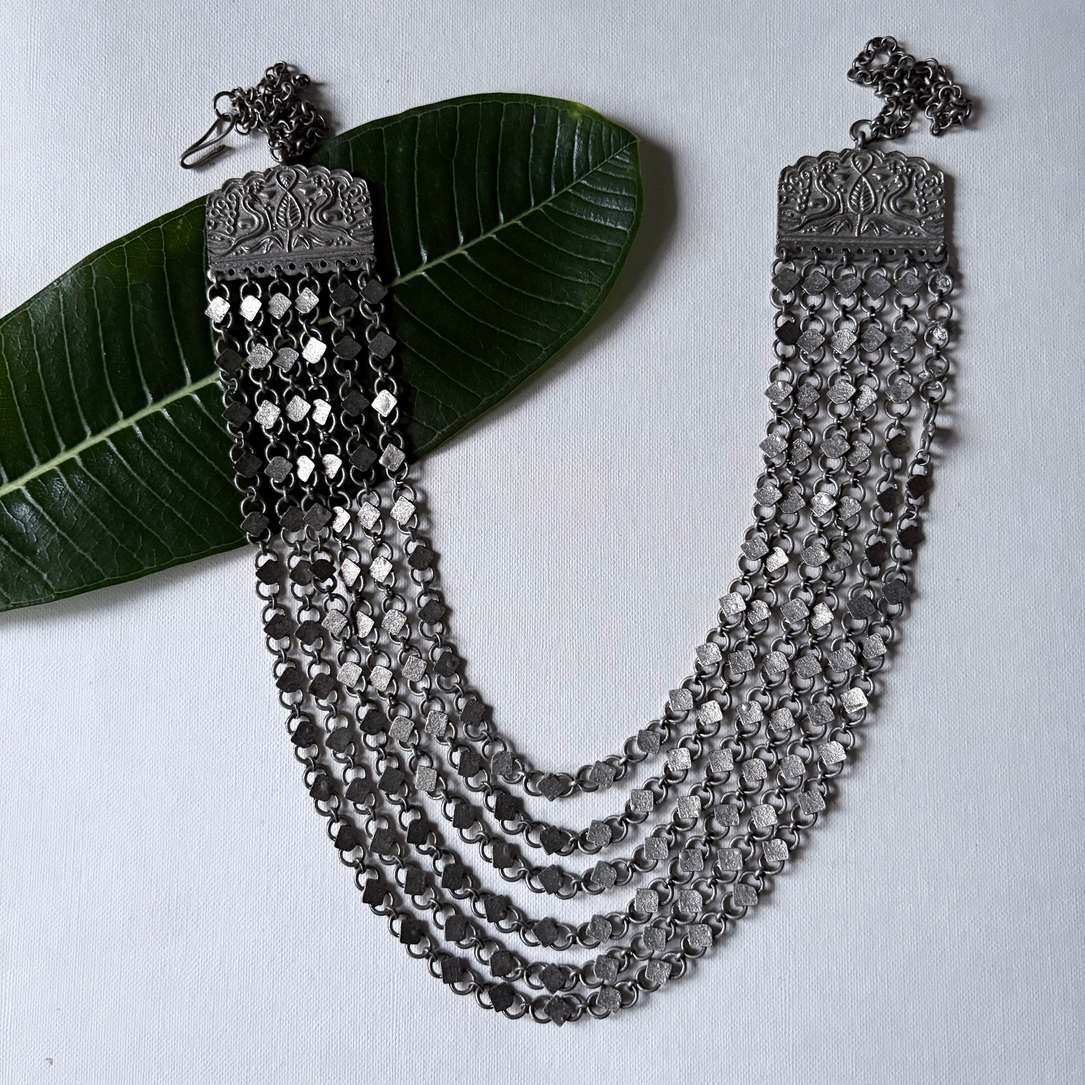 Silver Diamond Layered Necklace