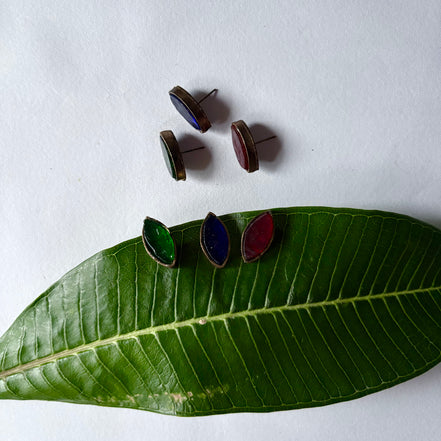 Glass Leaf Earrings