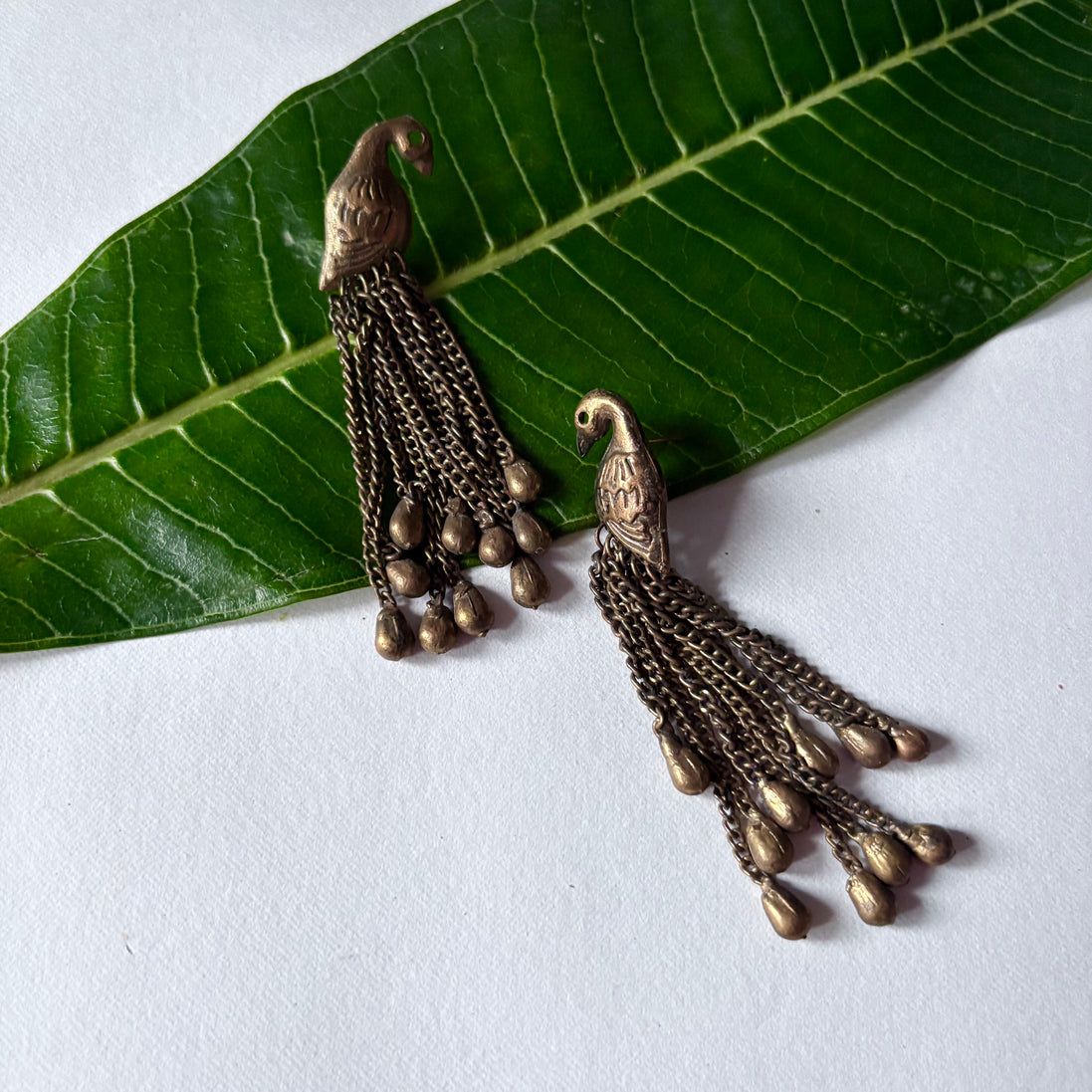Dangling Peacock Earrings