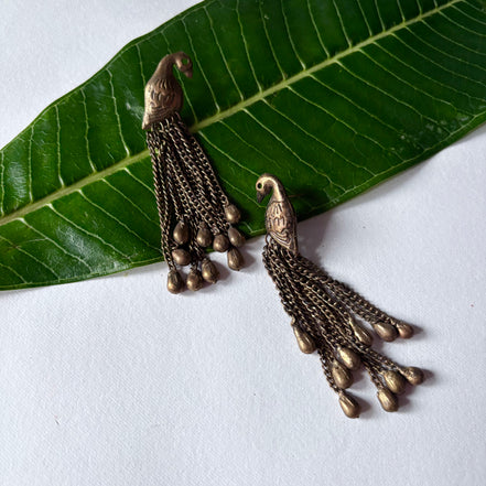 Dangling Peacock Earrings