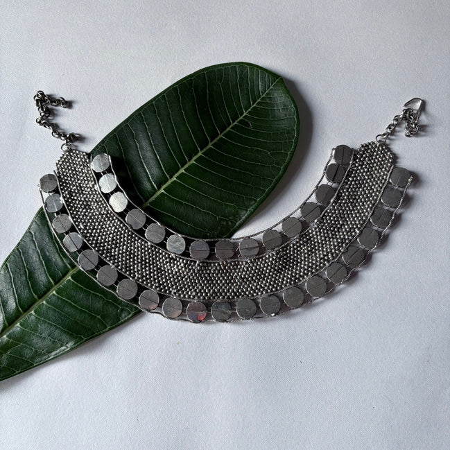 Silver Studded Collar Necklace