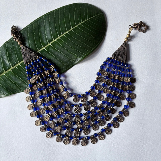 Six Layered Coin Bead Necklace