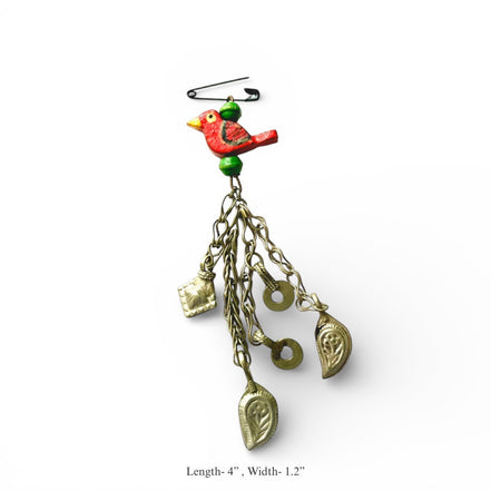 Vintage Charms Safety Pin Brooch