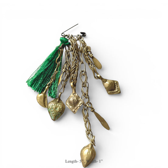 Vintage Charms Safety Pin Brooch