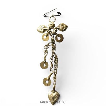 Vintage Charms Safety Pin Brooch