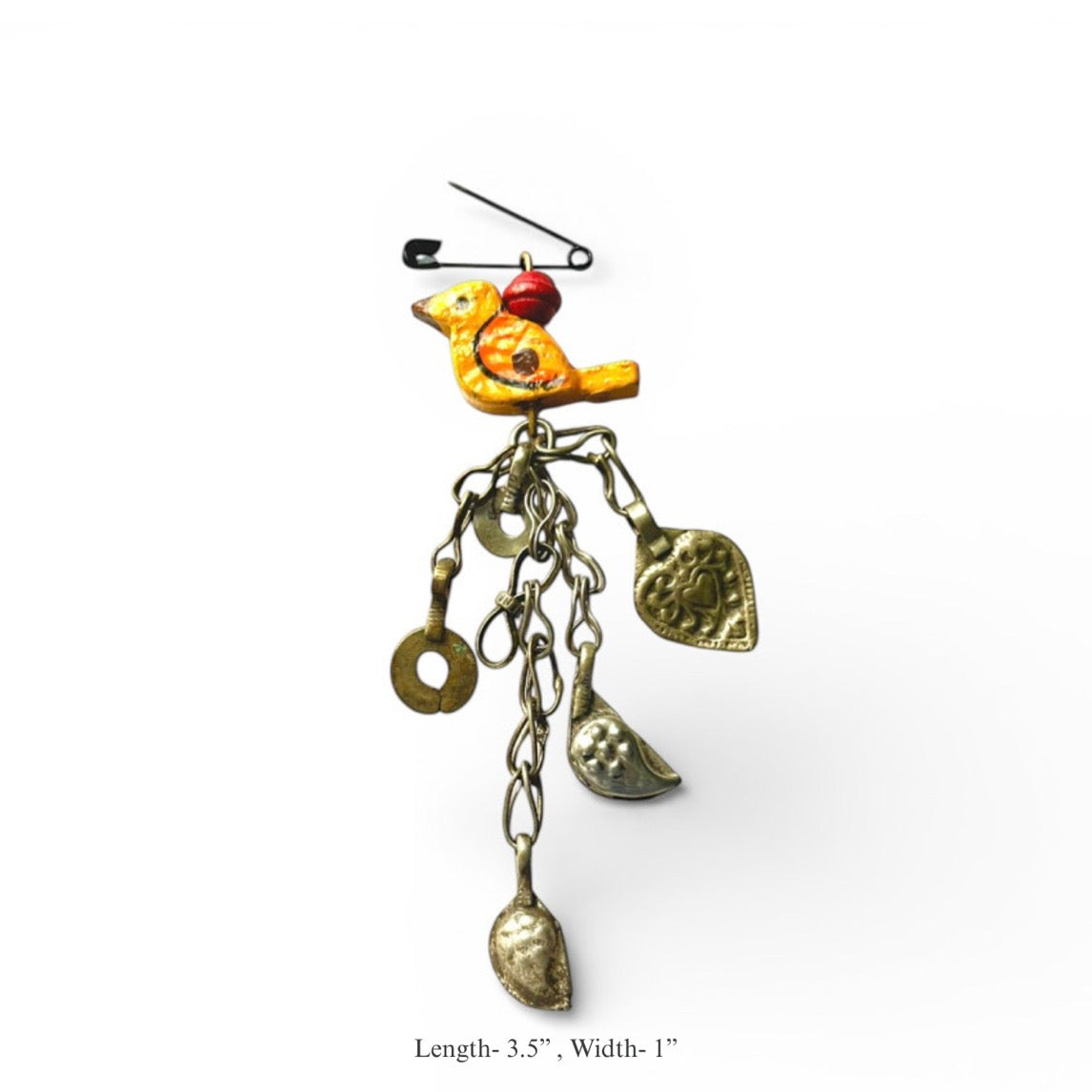 Vintage Charms Safety Pin Brooch