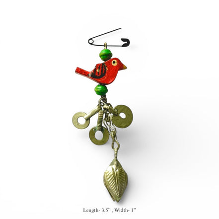 Vintage Charms Safety Pin Brooch