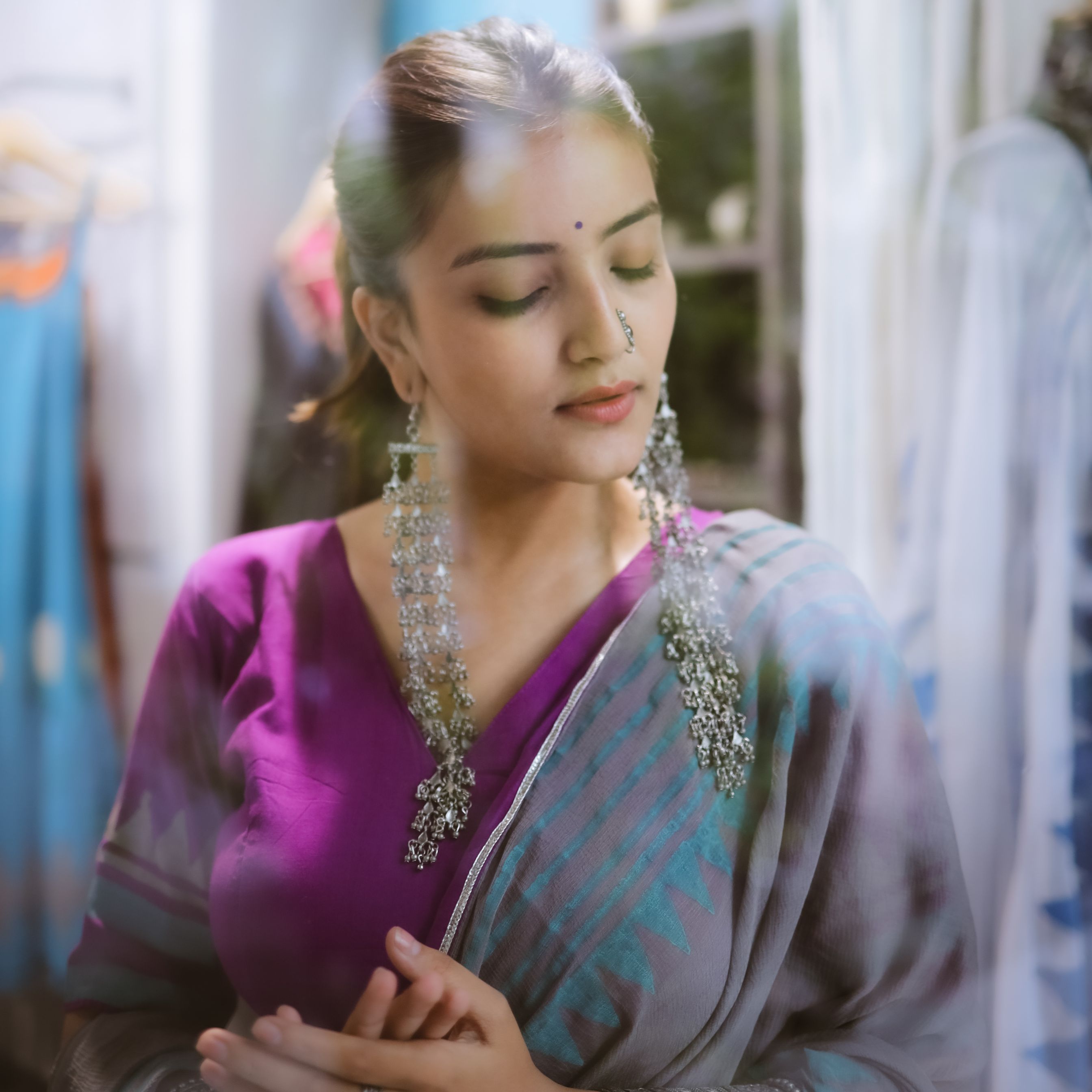 Oversized Silver Drop Earrings