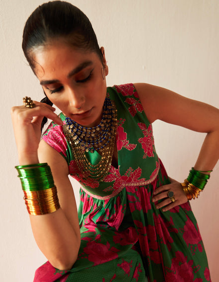 Six Layered Coin Bead Necklace