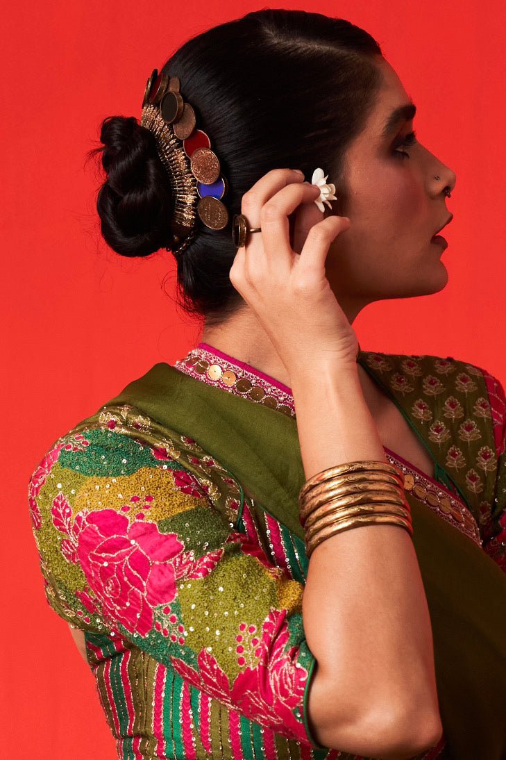 Paisa Choker with Glasswork Necklace