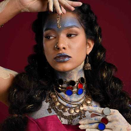 Aztec Glass Bead Choker Necklace image 1