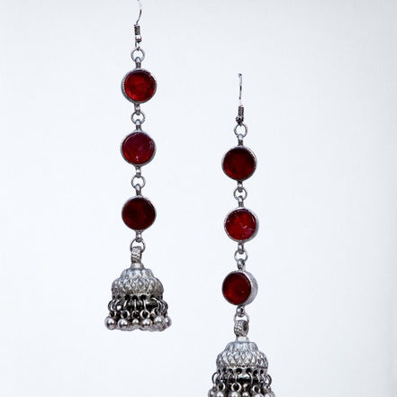 Glass Drop Jhumkha Earrings