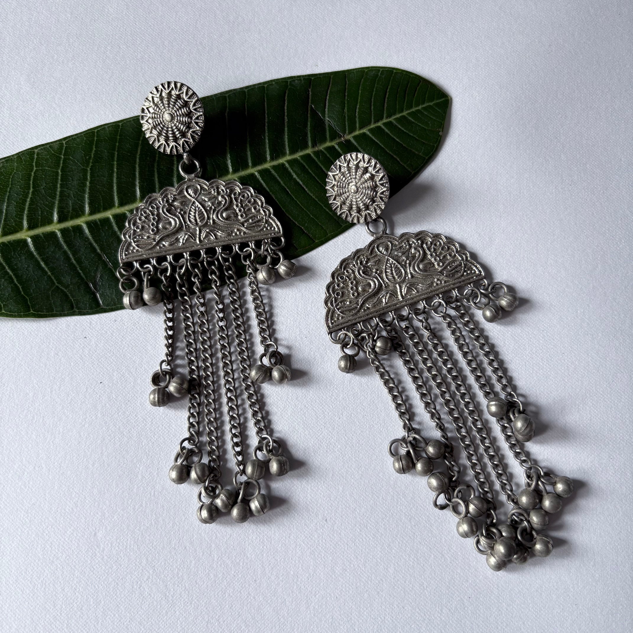 Oversized Peacock Earrings