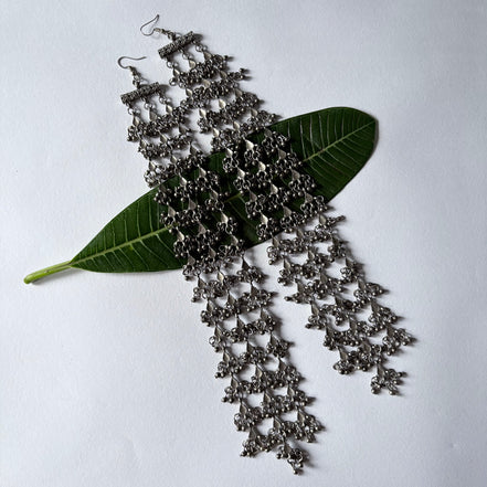 Oversized Silver Drop Earrings