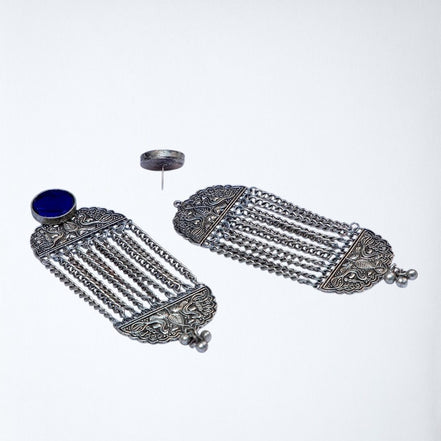 Oversized Tassel Glass Earrings