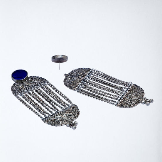 Oversized Tassel Glass Earrings