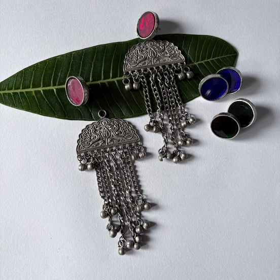 Dancing Peacock Stud Earrings