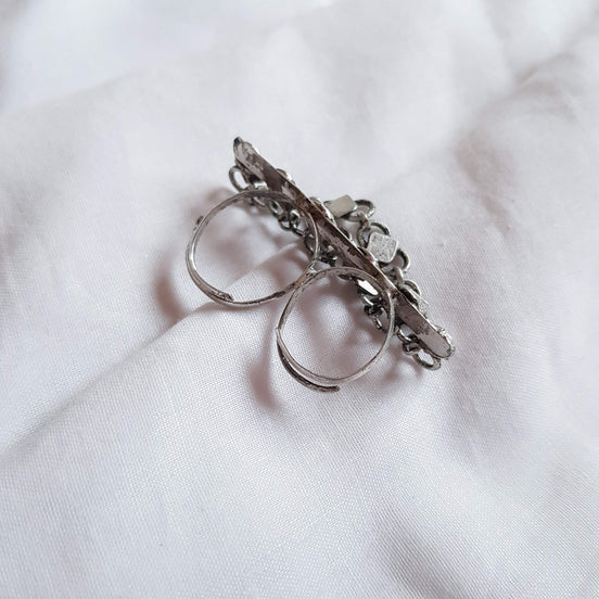 Silver Diamond Layered Ring image 1