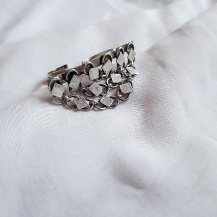 Silver Diamond Layered Ring image 0