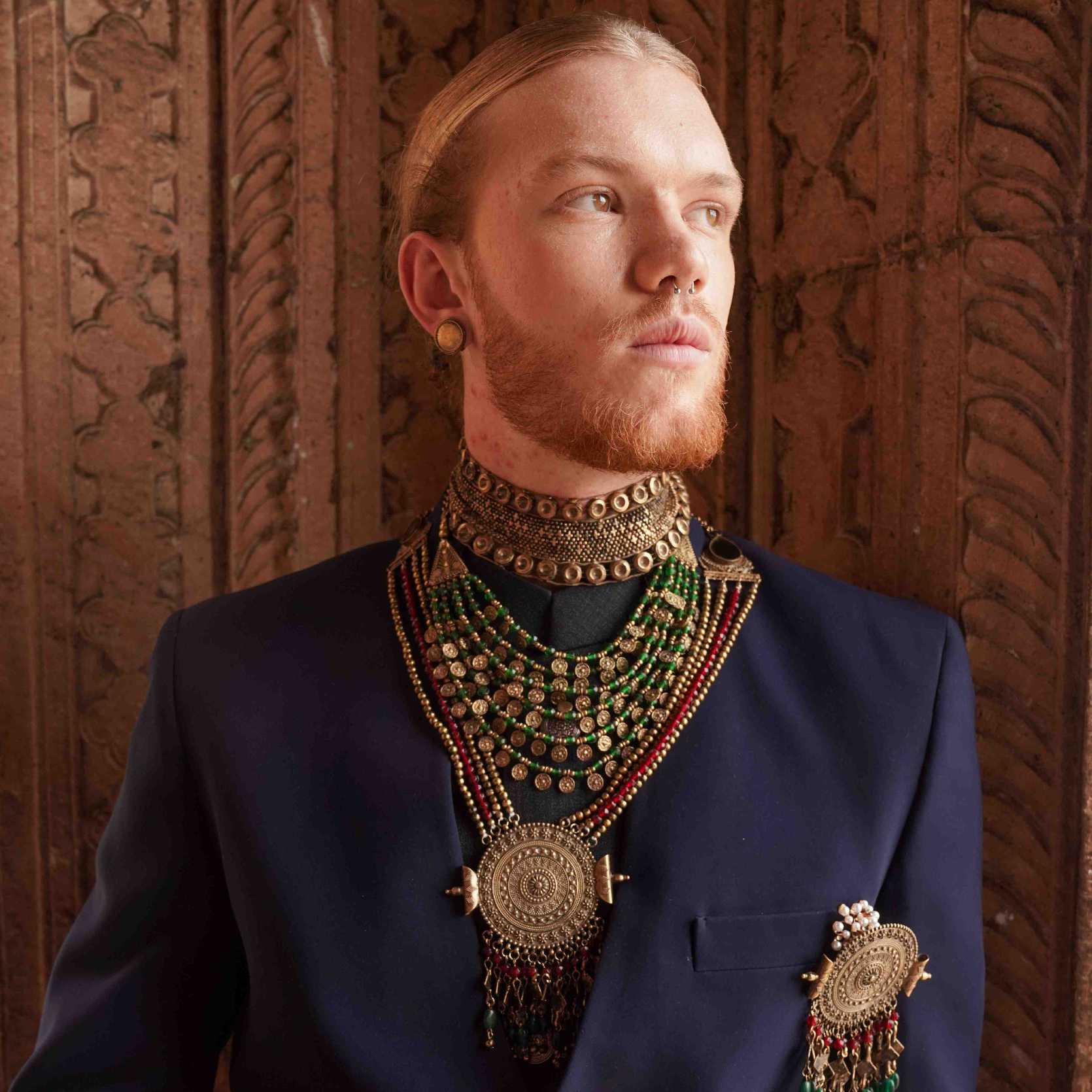 Gold Studded Collar Necklace image 2