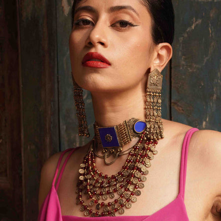 Six Layered Coin Bead Necklace image 7