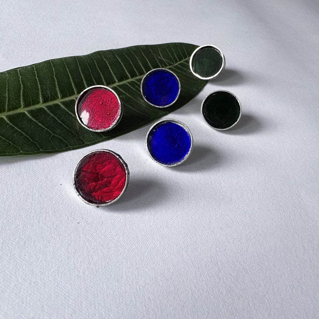 Glass Circle Studs image 0