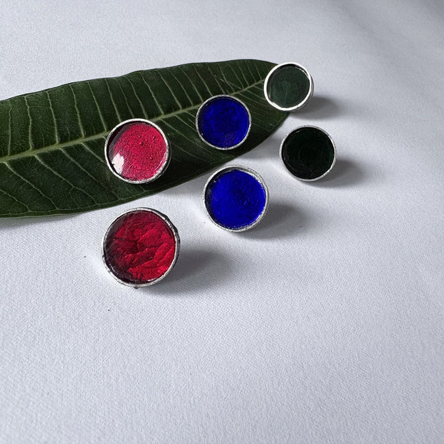 Glass Circle Studs image 0